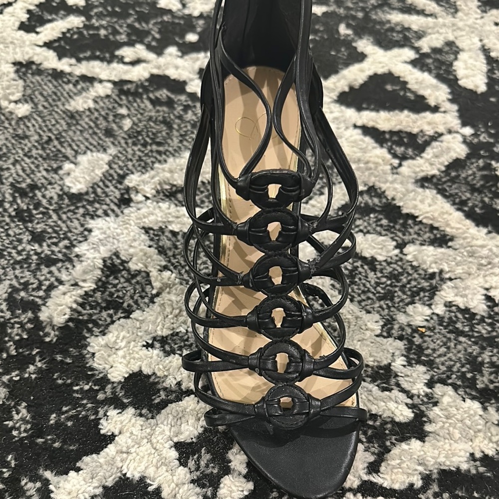 Jessica Simpson Black Strappy Heels